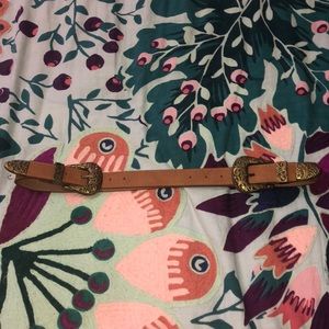 Double buckle western belt